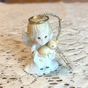Vintage 1985 Enesco Morehead Angel Ornament with Cat – Made in Taiwan